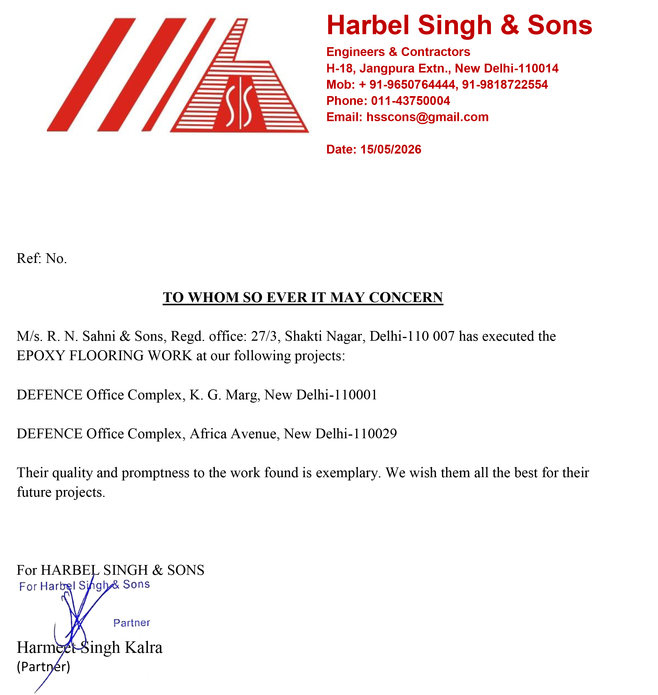 Defence Office Testimonial